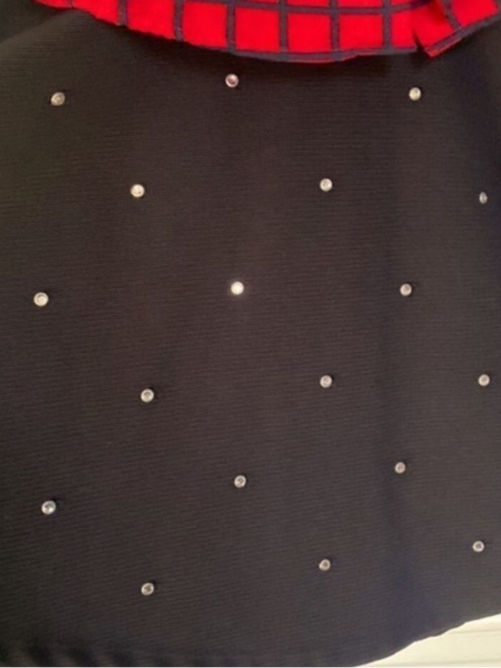 Rhinestone Studs Mini Vintage Black Skater Skirt Y2K 2” Waistband Small Medium